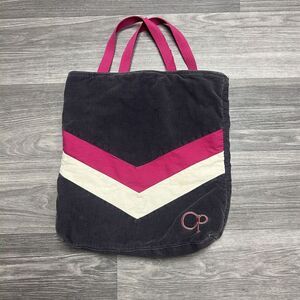 Vintage OP‎ Ocean Pacific Tote Bag  Corduroy Surf Skate Pink Gray Stripe 90s Y2K